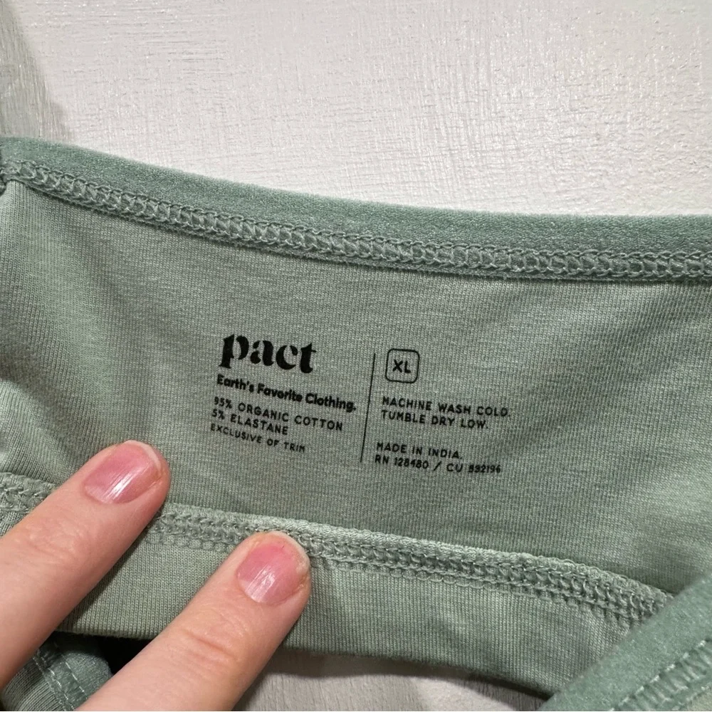 Pact Everyday Strappy Scoop Bralette Mint Green XL Comfy Loungewear Wireless - Picture 5 of 8